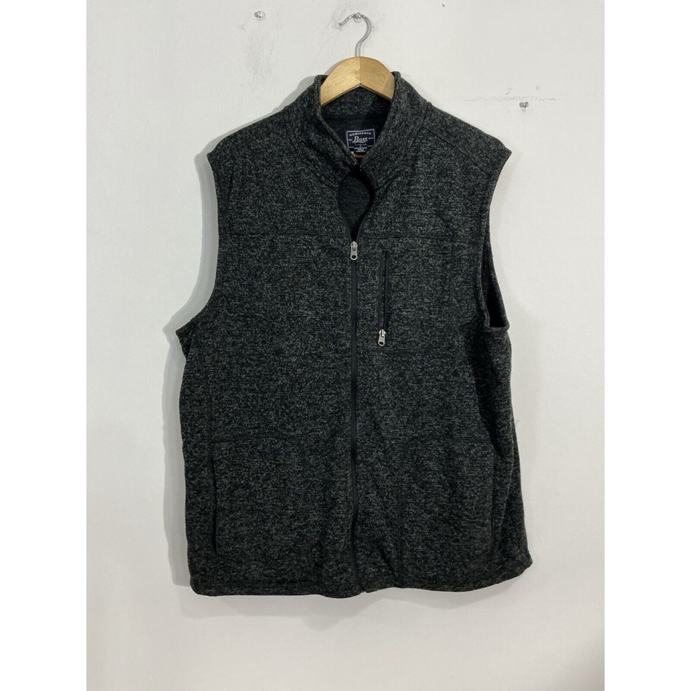 Mens G H Bass & Co Large Gray Zip Up Vest